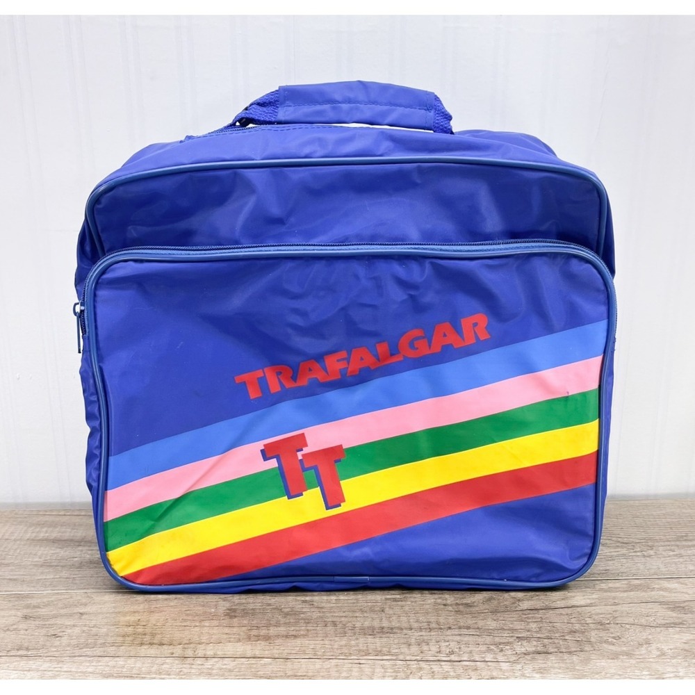 Vintage Trafalgar TT Messenger Travel Bag Carry On Rainbow Tote Over Shoulder